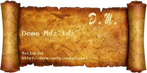 Deme Máté névjegykártya