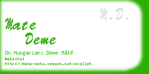 mate deme business card